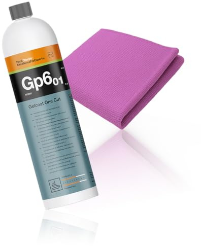 wortek Boots Politur Set Koch Chemie Gelcoat One Cut 1L GP6.01 inkl Microfaser Poliertuch Gelcoat Politur Schiff Politur GFK Politur