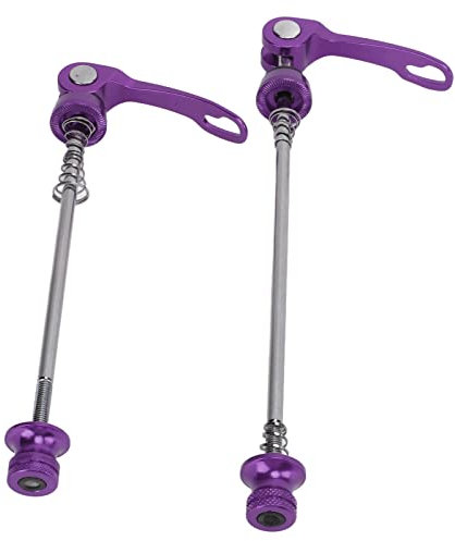 equlup Quick Release Lever, 100/135mm Aluminum Alloy Road Bikes Wheel Hub Front and Rear Skewers Quick Release Clip Bolt Lever Axle QR for Mountainbike (Purple)