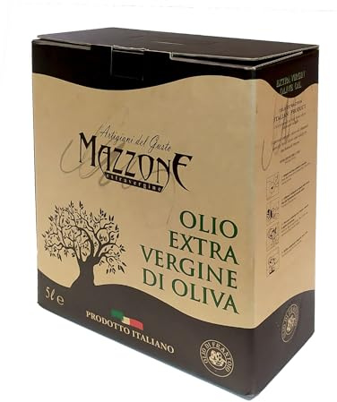 Olio Extravergine di Oliva Coratina 5L – Bag in Box – Olio Evo Estratto a Freddo – Gusto Intenso e Fruttato – 100% Italiano – Frantoio Mazzone