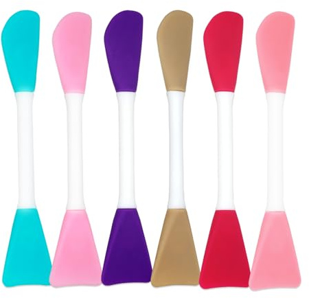 6PCS Silicone Face Mask Brush, Flexible Silicone Brush Applicator for face, Facial Cleansing Brushes Mask Makeup Brushes