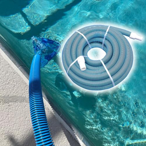 Schwimmbad-Saugschlauch 1 1/2 – Ersatzset für Poolreiniger-Saugschläuche – Flexibler Poolreiniger-Schlauch, kompatibel mit eingebauten Pools, 33, 50, 65 und 98 Fuß lang (65 Fuß/20 m Poolschlauch)