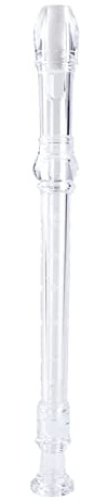 German Style Soprano Recorder Key of G Descant w/Cleaning Rod Transparent, 32.5x3 cm