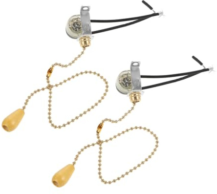 Angoily 2pcs Light Pull Switch for Ceiling Fan Pull Chain Cords Replacement for Wall Lamp Cabinet Light
