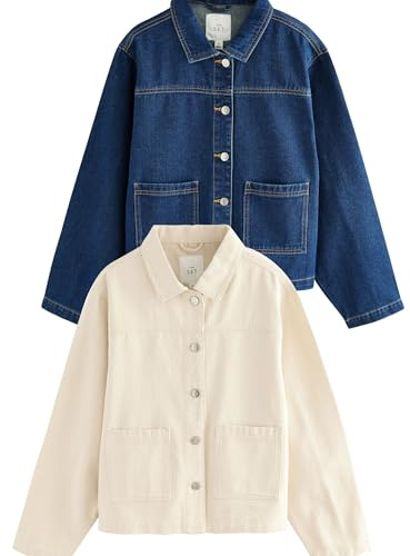 THE SET Donne Confezione da 2 giacche-camicia in denim Ecru/Mid Blue X-Large