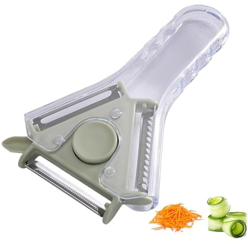 Pelapatate Multifunzione 3 in 1, Pelaverdure Professionale, Impugnatura Ergonomica, Taglio a Julienne
