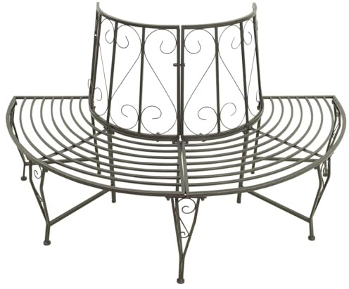 Tidyard Panchina semicircolare, per albero 160 cm acciaio per parco o giardino