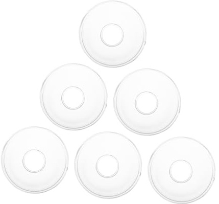 ROMISBABA Goteo para Velas 6 Piezas, Bobeches de Vidrio Transparente Redondos, Recogedor de Gotas de Cera para Candelabros, Reutilizable y Resistente a Altas Temperaturas, Adecuado