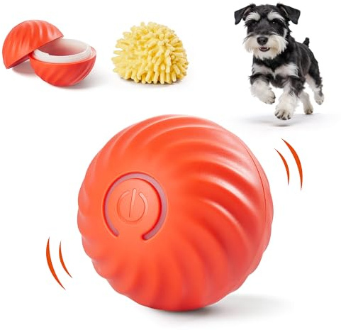 Potaroma Elektrischer Hundeball 67 mm, Seeigel-Hülle und Ersatzschale | Automatischer, selbstrollender Spielball für mittelgroße und große Hunde