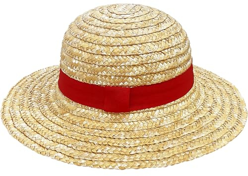 Straw Hat,Anime Costume Caps with String,Summer Beach Sun Hat for Men Women | Performance Animation Cosplay Hats for Halloween Party Pirate Costume Prop