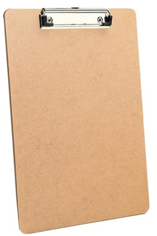 Pappershållare med pincett i trä 1/2 st klippbräda med klämma fast kartong storlek A4 standard 8,9 tum x 12,4 tum låg profil, kontors- och skolmaterial (1 st)