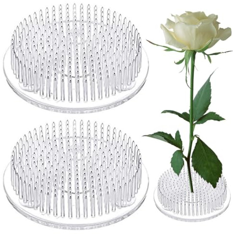 vFlower Frog | Transparent rund blomhållare för arrangemang | Bärbar trädgårdscafé dekorativ för att fixa blommor, klar stifthållare blomsterarrangemang