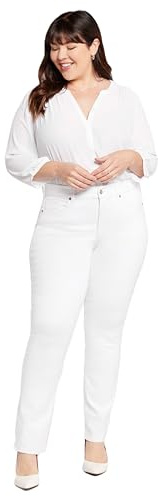 NYDJ Women's Misses Marilyn Straight Denim Jeans, Optic White, 2