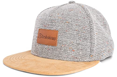Blackskies® Obsidian Snapback Cap | Damen Herren Baseball Kappe | Basecap aus Wolle mit künstlichem Wildlederschirm Cap - Männer Frauen Unisex Streetwear Outdoor Sommer Freizeit