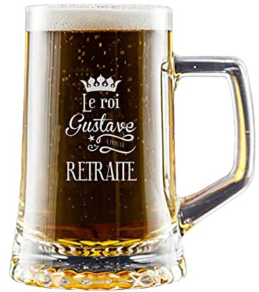 CALLE DEL REGALO Chope à bière drôle gravée avec le prénom du ou de la retraitée