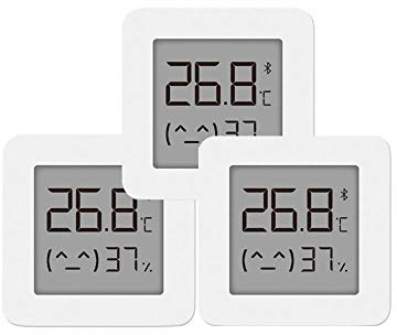 Dewanxin Bluetooth Temperature Humidity 2 Wireless Smart Electric Digital Thermometer Sensor, 3 pack, Tabletop, for Mijia app, Home, Flower House, Kitchen