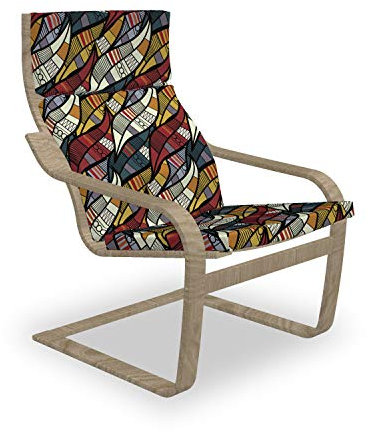 ABAKUHAUS afrikanisch Poäng Sessel Polster, Kreise Chevrons Linien, Sitzkissen mit Stuhlkissen mit Hakenschlaufe und Reißverschluss, Mehrfarbig