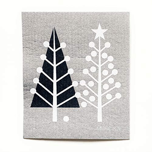 More Joy - Swedish Dishcloth - Schwedische Spültuch - Schwamm - biologisch abbaubar - Öko - Langlebig, Waschbar - (Forest of Pearls)