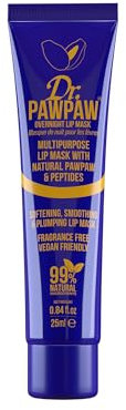 Dr.PAWPAW Overnight Lip Mask - Multi-Purpose Balm, Natural Pawpaw & Peptides Smooth Skin, Cracked Lips, Vegan, Ethical Beauty & Fregrance Free (25 ml)