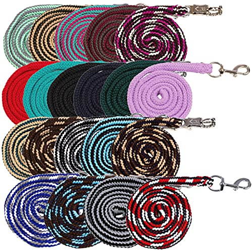 RL24 Führstrick mit Karabinerhaken BASICLINE HKM by Reiterladen24 dunkelblau/weiß/Brombeere 180cm