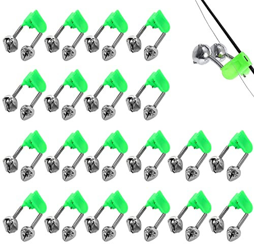 Cloche D'alarme De Pêche Accessoires Cloche De Pêche En Plastique Cloche De Pêche En Métal Avec Porte-cloche Et Bâton Lumineux Pour La Pêche Plein Air,le Divertissement Clochettes De Pêche 20 Pièces