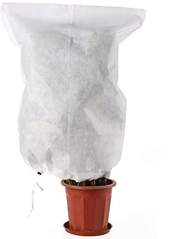 FGYZYP 2 Pack Pflanzenabdeckungen Frostschutzbeutel für den Winter, Vliesstoffe, dicke wiederverwendbare Frost-Tuchbeutel, Decke mit Kordelzug für Sträucher, Baum, Kälte, Frost, Vogelprävention