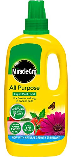 Miracle-Gro All Purpose Concentrated Liquid Plant Food 1 Litre with a Thank You Sticker - Ready To Use