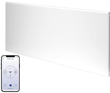 Adax Neo Smart Wifi Electric Panel Heater/Convector Radiator With Timer. Smartphone Control, Splash Proof, Economic, Modern, Designer, 1500w Compact (420 x 755 mm), White