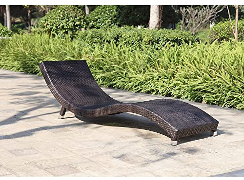 Lomadox Sonnenliege Liege Gartenliege in Coffee