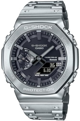 Casio GM-B2100D-1AJF [G-Shock GA-2100 Series Full Metal Model with Smartphone Link] Orologio da uomo spedito dal Giappone, modello agosto 2022, argento, moderno, argento