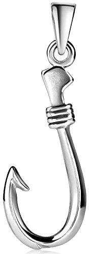 MATERIA by Matthias Wagner Angelhaken Herren Kettenanhänger Silber 925 Schmuck für Angler KA-484