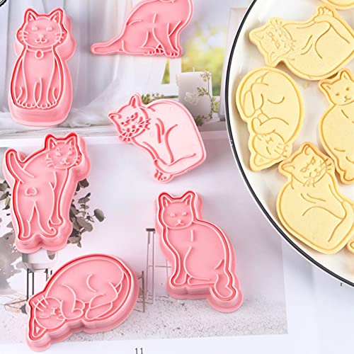 Katze Keksausstecher, 6 PCS Tiere Keksform Cookie Cutter, 3D Plätzchen Ausstecher, Plätzchenform Tiere, Keksform Ausstechformen Ausstecher für Kinder, Verschiedene Form, Keksschneider, Backwerkzeug