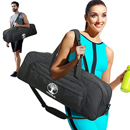 WARRIOR2 Yoga Mat Bag Carrier with 8-Pocket & Wet Pocket, Air Vent | Large Yoga Mat Holder Fits Thick Mats & Blocks | Gym Duffle Bag for Women & Men