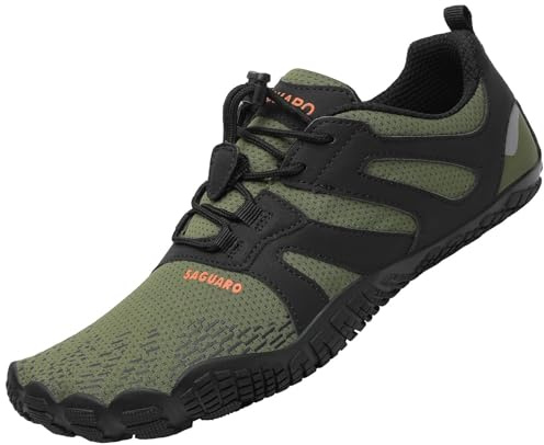 SAGUARO Barfußschuhe Herren Barfuss Schuhe Damen Sommer Barefoot Shoes Leicht Atmungsaktive Barfussschuhe Outdoor Zehenschuhe für Männer Frauen, Grün, 39 EU