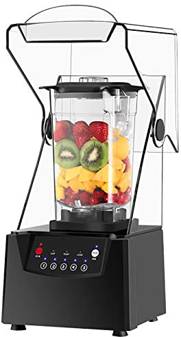 Gelatiera, frullatore frullatore, riduzione del Rumore 2200W 2L frullatore e frullatore, frullatore, tritaghiaccio con Lama da 2,5 mm con Coperchio Macchina da Cucina silenziosa a