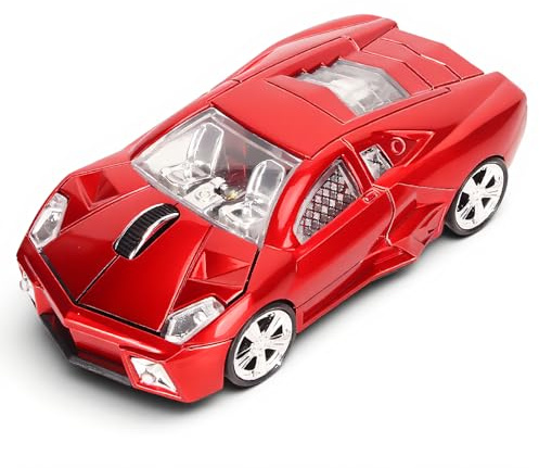 Topiky Drahtlose Computermaus in Sportwagenform, Ergonomische Optische Gaming Maus, USB 2,4 G Empfänger, 1600 DPI LED Licht, für 98 10 für Vista für Linux für OS X Laptop Auto Sleep