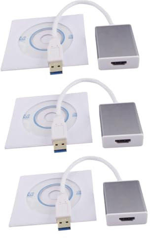 OSALADI 3pièces Adaptateur USB vers pour Pc Laptop HDTV Sortie Audio Et Vidéo Synchronisée Support Jusqu à Écrans Rétrocompatible Facile à Utiliser
