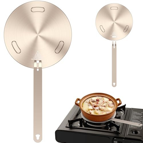 Placa para inducción, adaptador de 16 cm, placa adaptador de inducción con mango extraíble, placa de adaptación para inducción uniforme para cocina eléctrica de gas, olla de agua (16 cm)