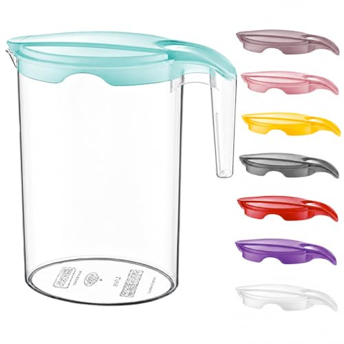 Plastic Fridge Door Jug with Lid - Easy Pouring Milk & Juice Storage (2)
