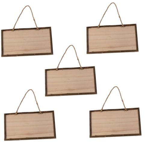 STOBOK 5pcs Unfinished Wood Sign Welcome Hanging Sign Door Decorations DIY Message Chalkboard
