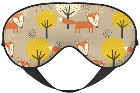 Schlafmaske, Augenmasken für Schlaf, Schlafmasken für Frauen und Männer, Verdunkelungs-Augenabdeckungen für Reisen/Schlafen, Waldfuchs-Augenmaske