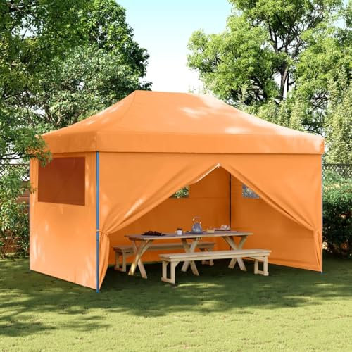 JUDYY Partyzelt Faltbar Pop-Up mit 4 Seitenteilen Orange, Festzelt, Pavillion, Bierzelt, Garten Party Zelt, Gartenzelt, Grillpavillon - 4004977