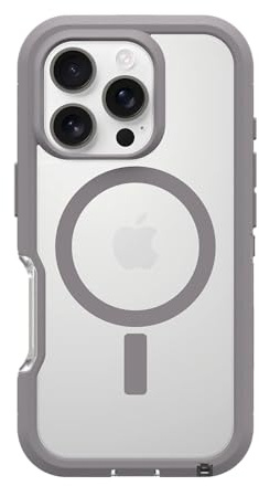 OtterBox Defender XT MagSafe Hülle für iPhone 16 Pro, Transparent/Grau | Stoßfest und ultra-robust, Schützende Hülle, 7x getestet nach Militärstandard