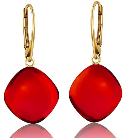 Amber by Mazukna Blauer Baltischer Bernstein Ohrhänger für Damen