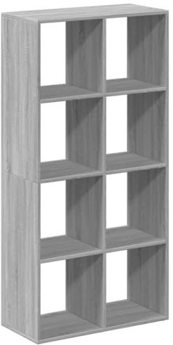 vidaXL Raumteiler-Bücherregal Grau Sonoma 69,5x29x137,5 cm