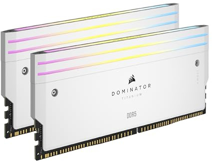 CORSAIR DOMINATOR TITANIUM DDR5 RGB Förbättringssats för Ljus – 2x Moduler – 0 GB RAM – CORSAIR iCUE-Kompatibel – Vit