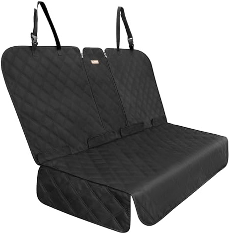 ALLANSING XL Back Seat Cover for Full-Size Trucks/SUVs Rear Split Bench, Heavy Duty 900D Waterproof Non-Slip Car Seat Protector for Messy Kids & Drooling Dogs, Easy Clean (Black)