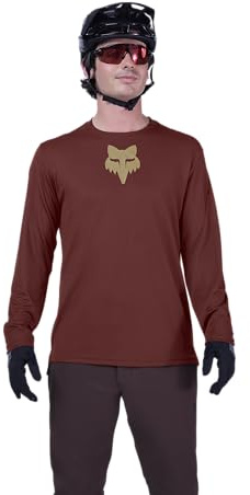 Fox Racing Ranger - Maglia da Mountain Bike a Maniche Lunghe, da Uomo, Colore ruggine, Taglia L