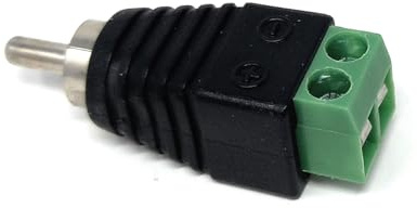DRUT RCA Male Plug to Screw Terminal Adapter – Phono Audio/Video Connector for CCTV, AV, and Custom Wiring Projects (1)