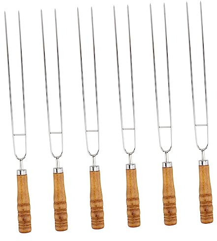 TOYANDONA 6pièces Lot De Brochettes Barbecue Dents Bâtonnets à Rôtir Outils Extérieur Avec Manche Lavable