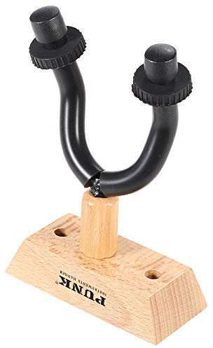 Support mural en bois, métal et caoutchouc pour guitare, basse, violon, mandoline, ukulélé, rangement d'instruments à cordes avec prévention des rayures, économie d'espace, installation facile
